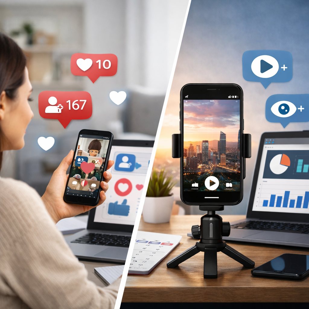 Comparativa visual entre seguidores, likes y vistas de Reels en Instagram