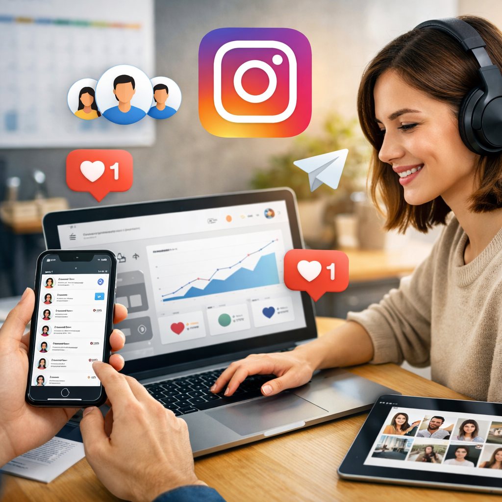 Créateur consultant un canal de diffusion Instagram pour renforcer sa communauté et ses annonces