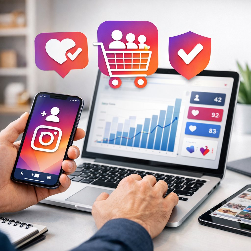 Professionelle Darstellung eines Instagram-Profils mit wachsender Followerzahl auf einem Smartphone